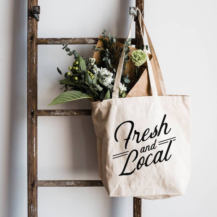 Fresh Local Canvas Tote Bag – Little Shop by the Sea