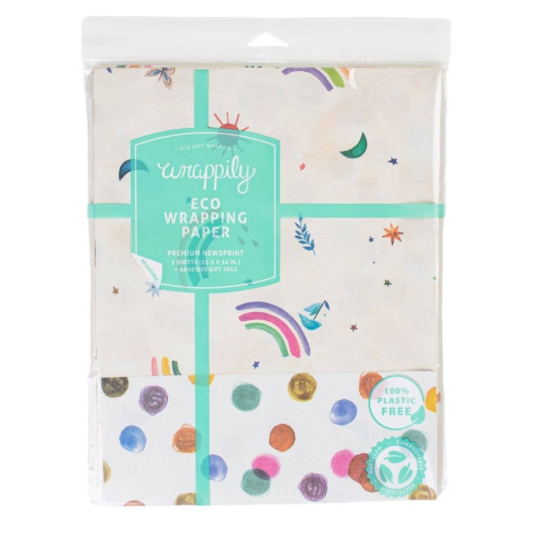 Rainbow Sails/ Dots • Double-Sided Eco Wrap for Kids & Baby