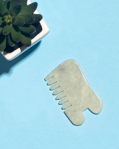 Jade Massage Comb + Gua Sha