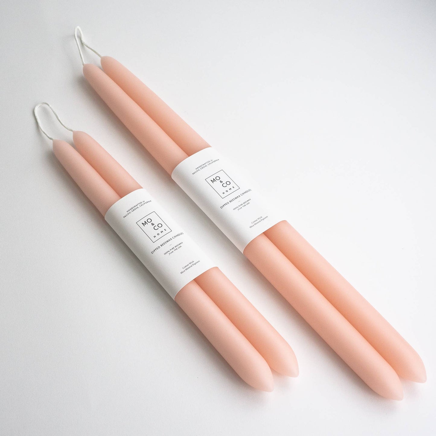 100% Beeswax 14" Dipped Candles | Pink Rose (Set of 2)