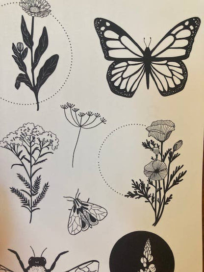 Wildflower Temporary Tattoo Sheet