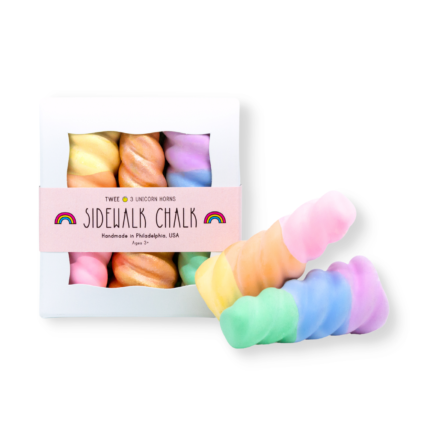 Rainbow Unicorn Horn Handmade Sidewalk Chalk