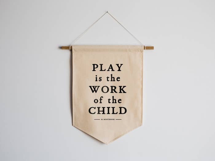 Play Is The Work Of The Child Canvas Banner